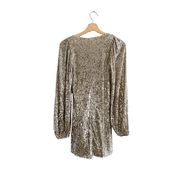 Show Me Your Mumu Aniston Mini Dress in Platinum Sequins XS NWT - Picture 7 of 9